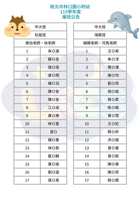 中大班